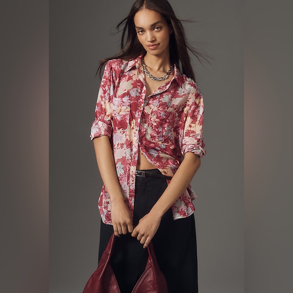 Anthropology Picro The Romy Floral Button Down Shirt